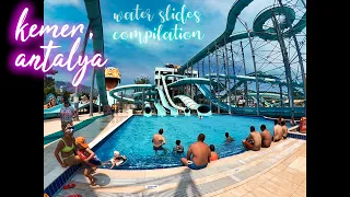 【4K】 people play like this. water slides compilation at dolu su park