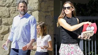 Ben Affleck And Jennifer Garner At Church With Their Children