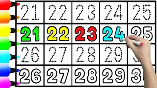 Numbers Coloring Page | 123 for Kids | 21 to 30 Read and Write Numbers Easy  for Children #Numbers