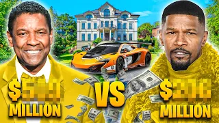 Denzel Washington vs Jamie Foxx | Lifestyle, Net Worth, Mansion, Car Collection...