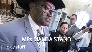 Māori Party leaders Rawiri Waititi and Debbie Ngarewa-Packer storm out of Parliament | Stuff.co.nz