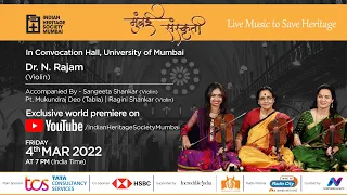 Mumbai Sanskriti 2022 |  Dr N Rajam's performance  |  Vocal  | Indian Classical Music