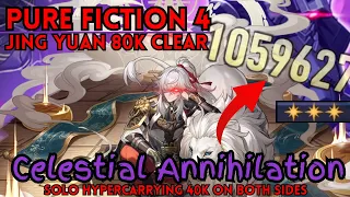 The Top #3 Jing Yuan Annihilates Both Sides of Pure Fiction 4! No Triple Harmony Cheese or Dual DPS!