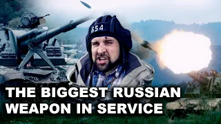Crazy Russian Journalist Drives And Shoots From Gigantic MSTA-S Self Propelled Howitzer