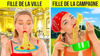 LES DÉFIS D'UNE FILLE DE LA VILLE VS DE LA CAMPAGNE || Des Situations Amusantes Par 123 GO! FOOD