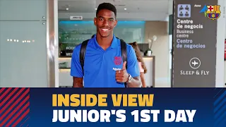 [BEHIND THE SCENES] Junior Firpo's first day in Barcelona