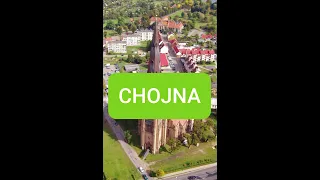 Chojna miasto zabytków (promo) kościół Mariacki, Ratusz gotycki, kościół św. Trójcy, By drone