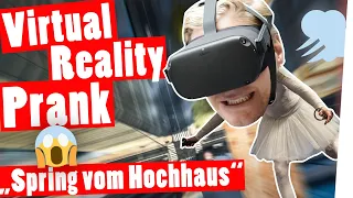 VR-PRANK: Hat Marc Höhenangst und wird er springen? || Das schaffst du nie!