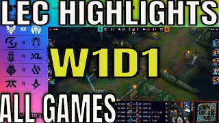 LEC Highlights ALL GAMES W1D1 Summer 2023 | Week 1 Day 1