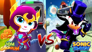 Talking Tom Gold Run Кибер Анжела VS Sonic Dash Вампир Шэдоу СОРЕВНОВАНИЕ