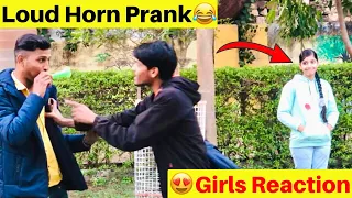 Loud Horn Prank In Cute Girl Reaction 😍🥰 @souravkirarr