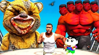 GHOST TEDDY Vs 3 Headed RED HULK in GTA5 😱💀| GTA5 Avengers