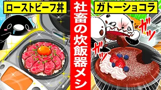 【1人暮らし】ブチ込んで放置で作れる炊飯器メシがやばすぎた！【アニメ】