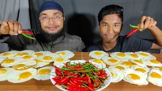 30 EGGS OMELETTE EATING CHALLENGE | FRIED EGGS ASMR MUKBANG | CHILLI EATING🔥 | FOOD EATING VIDEOS