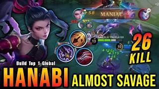 26 Kills + MANIAC!! Hanabi New Build lnsane LifeSteal - Build Top 1 Global Hanabi ~ MLBB