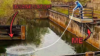 What's Swimming In This ABANDONED SEWER PLANT??? (Bizarre Cast Net Results!)