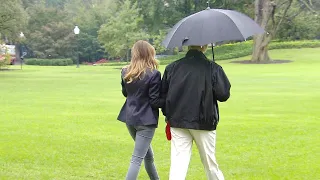 President Trump Scrutinized for Failing to Cover Melania With Umbrella