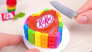 RAINBOW KITKAT 🌈🍫 Satisfying Miniature Rainbow Kitkat Cake | Mini Bakes