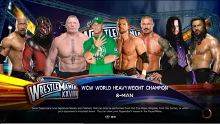 FULL MATCH: CENA VS LESNAR VS KANE VS ROCK VS HHH VS RANDY VS UNDERTAKER VS REIGNS WWE ELIMINATION