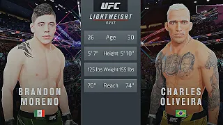 Brandon Moreno Vs. Charles Oliveira : UFC 4 Gameplay (Legendary Difficulty) (AI Vs AI) (PS5)