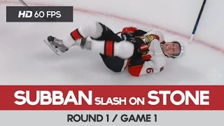 Subban Ejected for Slash on Stone - Round 1 / Game 1 - Senators vs Canadiens 15-04-2015