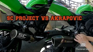 Exhaust Sound Comparison/SC project vs Akrapovic/kawasaki zx25r.
