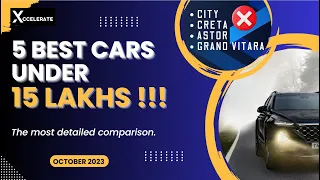 5 Best cars under 15 Lakhs in India !!! #tata #honda #kia #hyundai #skoda #volkswagen #suv #cars