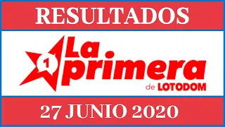 Lotería La Primera de Loto Dom Resultados de hoy 27 de Junio del 2020