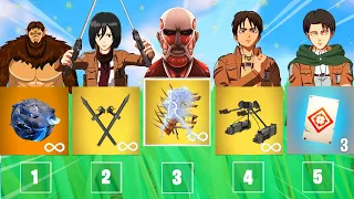 The *RANDOM* ATTACK ON TITAN Challenge in Fortnite