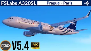 [P3D v5.4] FSLabs A320 SL Air France | Prague to Paris | VATSIM Full flight | 4K Ultra HD