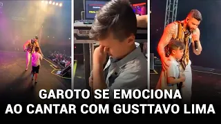 Garoto se emociona ao cantar com Gusttavo Lima