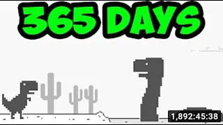 🔴 Playing Chrome Dinosaur Game FOR 100 BILLION SCORE! (World Record) for 365 Days