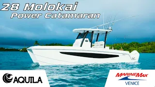 2023 Aquila 28 Molokai Power Catamaran AVAILABLE for immediate purchase at MarineMax Venice, Florida