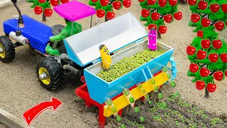 DIY unique idea to make a cherry tree planter - diy mini farm with house for cow, pig, rabbit food