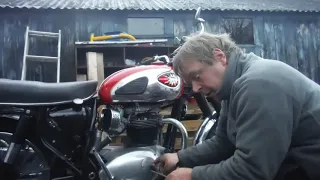 BSA A65 Lightning first start after full engine rebuild at Performance Classics.