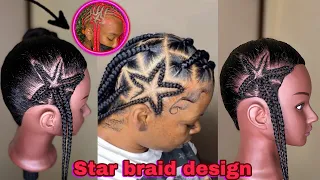 ⭐️Star Braid Design | How to Do a Star Braid With Mini Bun 🩵⭐️