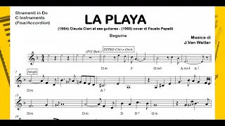 LA PLAYA (J.Van Wetter) beguine: Play Along Playback C B♭ E♭ Noten Akkordeon Gitarre Saxofon Bläser