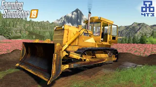 Farming Simulator 19 - T-170 Old Dozer Moving Dirt