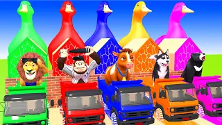 5 Giant Duck, Monkey, Piglet, chicken, bear, dog, cow, Sheep, Transfiguration funny animal 2023