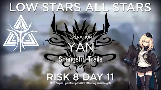 Arknights CC#10 Day 11 Shangshu Trails Risk 8 with Challenge Low Rarity Guide