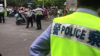 Police cordon off area after Shanghai building collapse