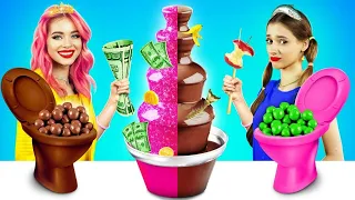 Défi Fontaine de Chocolat Riche VS Pauvre | Desserts chers vs desserts pas chers par RATATA