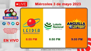 Lotería Nacional LEIDSA y Anguilla Lottery en Vivo 📺│ Miércoles 3 de mayo 2023 - 8:55 PM