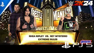 WWE 2K24 Gameplay - Rhea Ripley Vs Rey Mysterio || Extreme Rules || WrestleMania