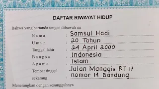 Cara Mengisi Daftar Riwayat Hidup Untuk Melamar kerja.