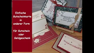 Einfache Gutscheinkarte mal anders - Geldgeschenk - Wunderbar weihnachtlich meets Wunder geschehen