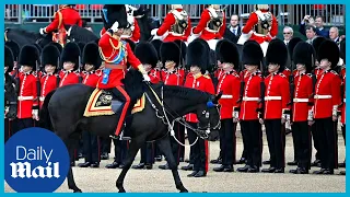 Prince William rehearses for the Queen's annual birthday parade