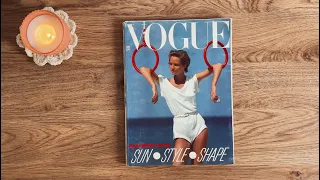 ASMR| 1980s Vintage Vogue Magazine Flip Through | whispering, tracing, paper sound