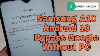 BOOM!!! Samsung A10 SM-A105F, Android 10, Remove Google Account, Bypass FRP. Without PC!!!