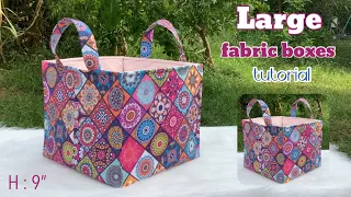 how to sew large fabric boxes tutorial.sewing large fabric boxes diy.diy large fabric boxes tutorial